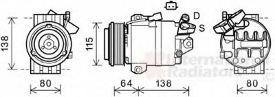 VAN WEZEL 4300k565 -  Компрессор, кондиционер